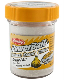 Berkley PowerBait Glitter Natural Garlic - White