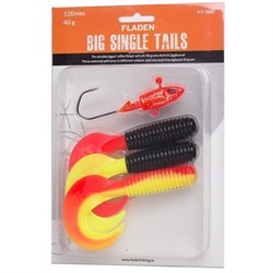 Fladen Big Single Tail 40 g - Black/Red/Yellow