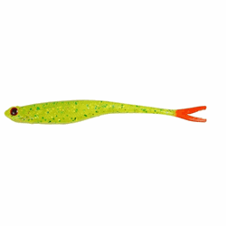 Fladen Twin tail shad 8 gr / 12,5 cm - Chartreuse red tail