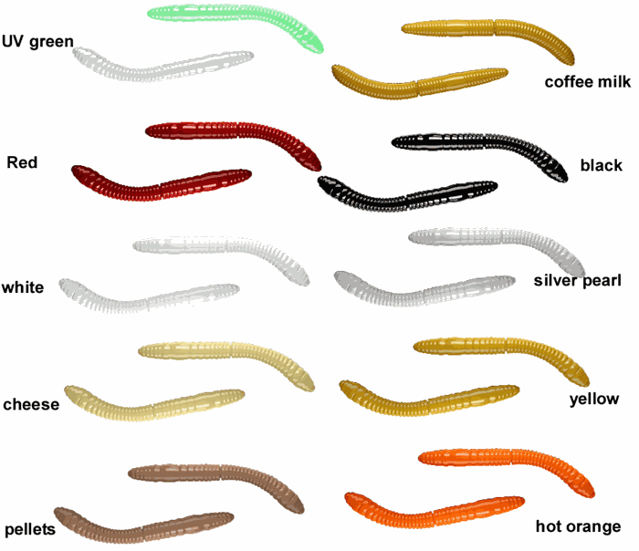 Libra Lures Fatty D\'Worm 65 mm med hvidløgsduft til ørredfiskeri | Fisk & Fang Helsingør