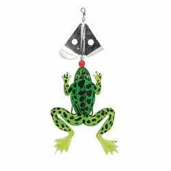 Fladen Frog med roterende ske - 13 cm / 15 gr - green/black