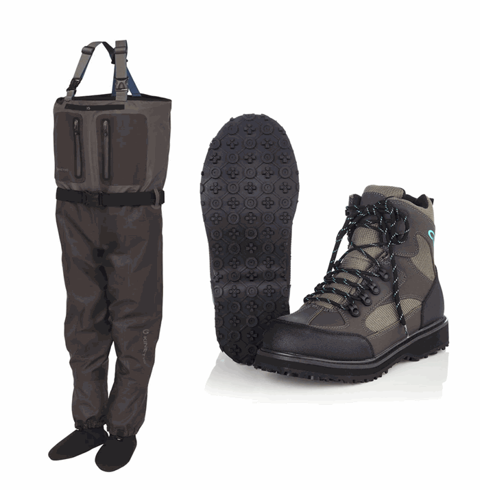 Kinetic X5 åndbart waderssæt: 5-lags waders & Callisto m. gummisål