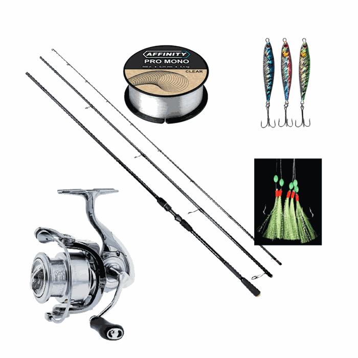 Molefiskesæt / Makrel - sild fiskesæt 12 fod 100 gr & Kinetic Stardust m. tilbehør