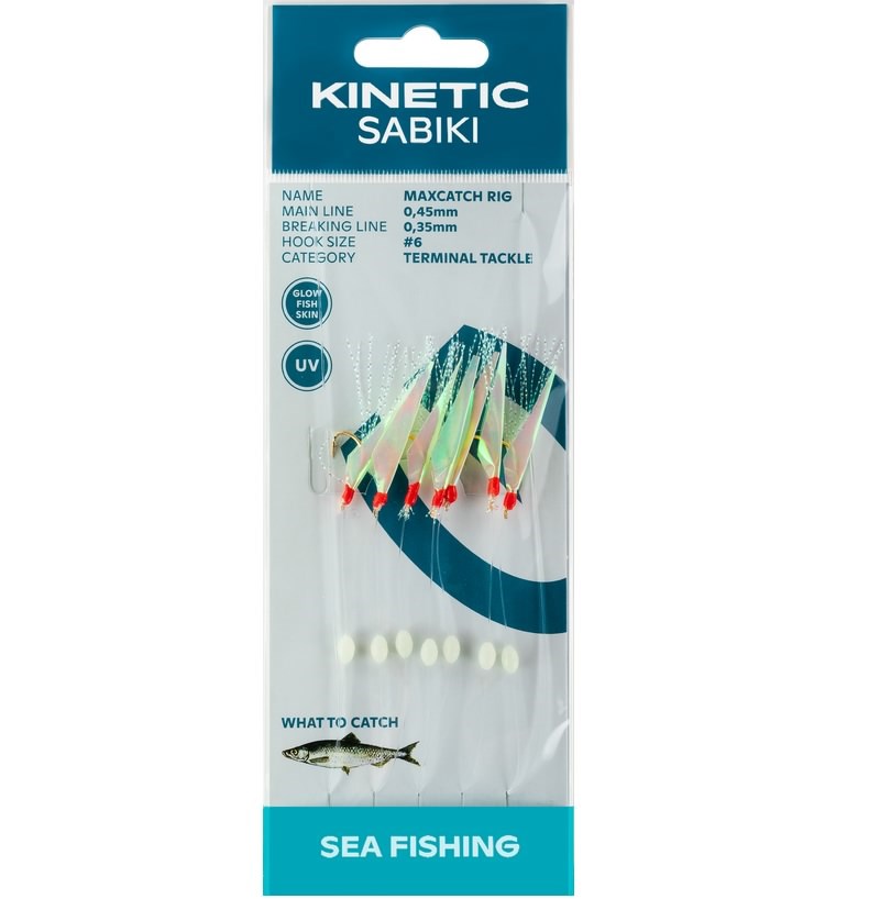Kinetic Sabiki Soft Tail UV 8/0 Black Fire Tail
