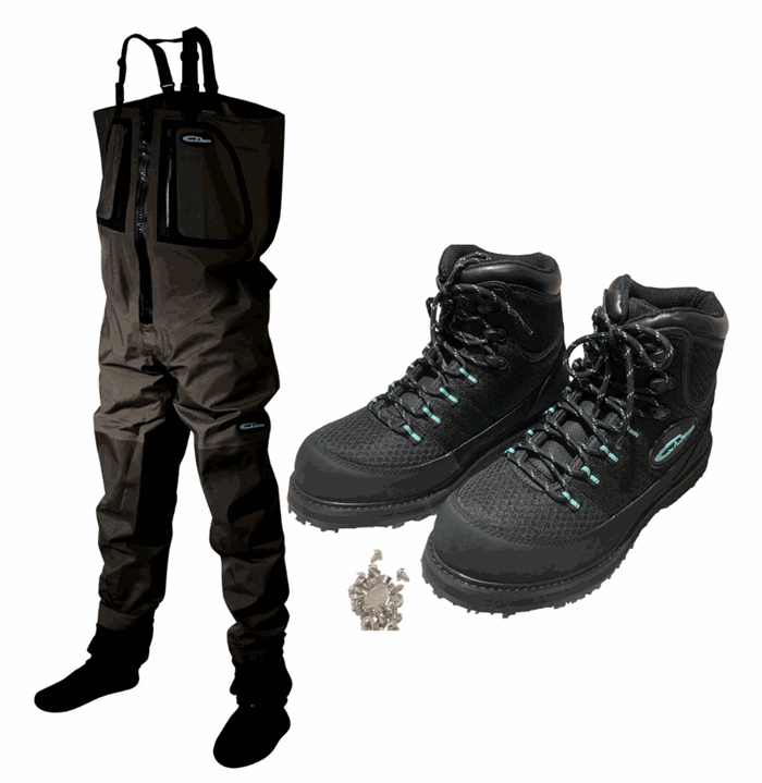 A.Jensen Narvi II breathable waders + A.Jensen Impala wading shoes with spikes and rubber