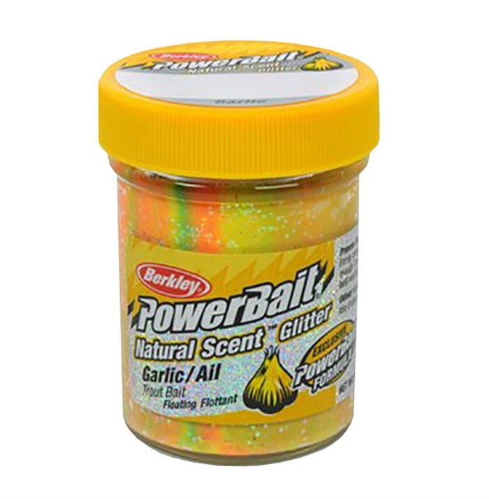 Berkley PowerBait Glitter Natural Garlic - Rainbow