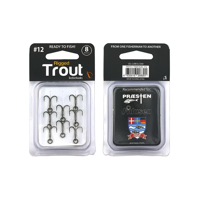 OG-Lures Ready to fish Rigged Trout treblehooks - size 8