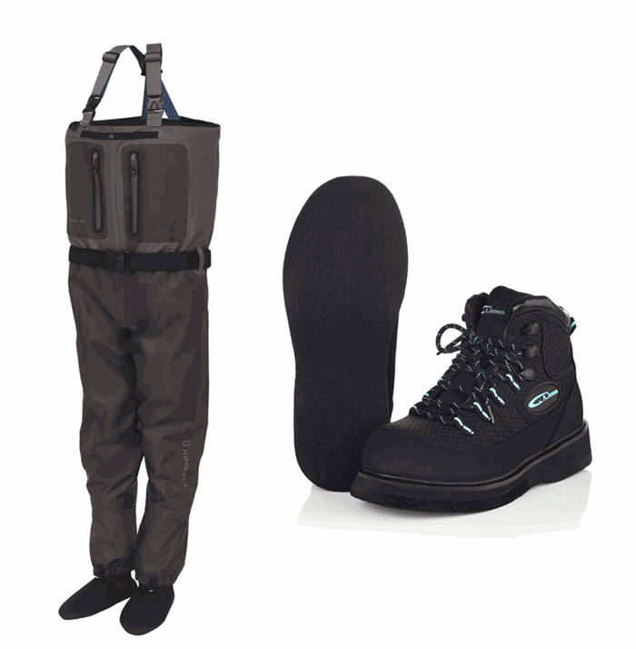 Kinetic X5 5 lags åndbare waders + A.Jensen Impala vadesko med filt